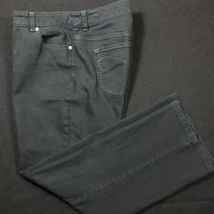 Chicos Platinum Black Denim Jeans Women Sz2 Short